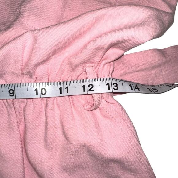 Lost + Wander Anthropologie Majorca Linen Blend Pink Short Sleeve Romper SMALL - Picture 8 of 10